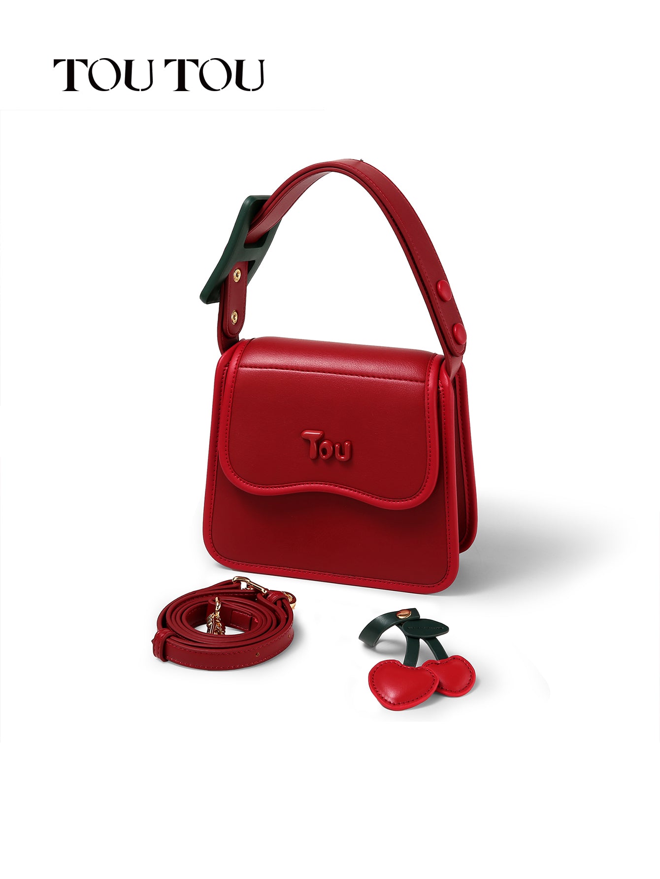 TOUTOU Red Cherry - Accent Shoulder Bag: Sweet & Stylish Design