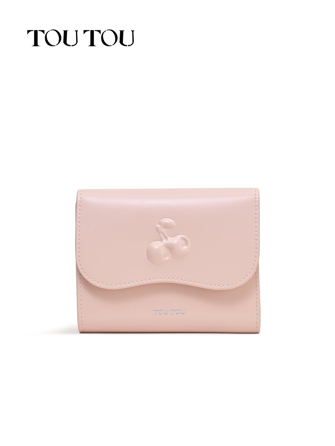 TOUTOU Cherry - Embossed Pink Wallet: A Sweet & Chic Accessory