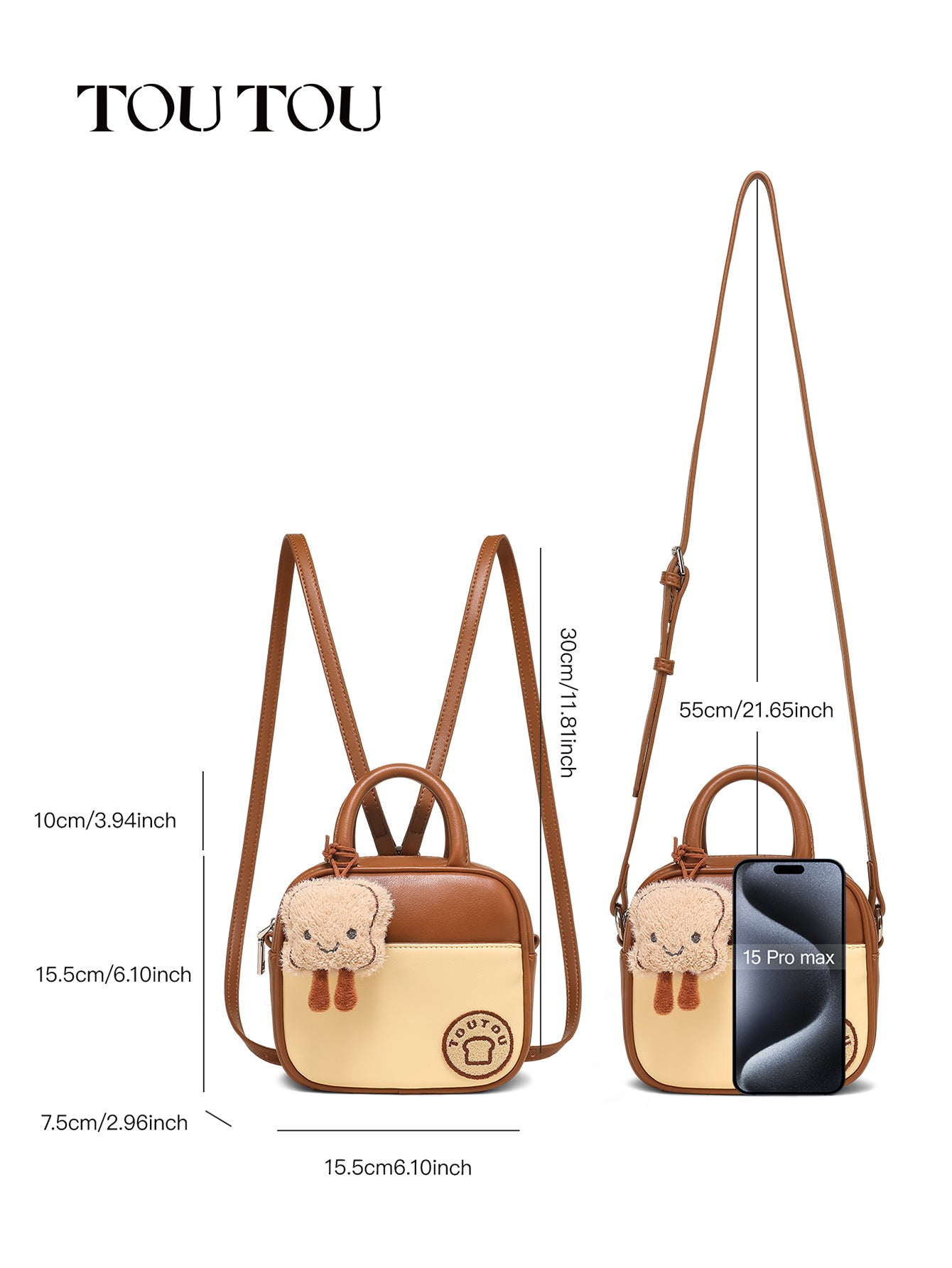 TOUTOU Toast - Themed Mini HandBag: A Slice of Cuteness for Your Daily Look