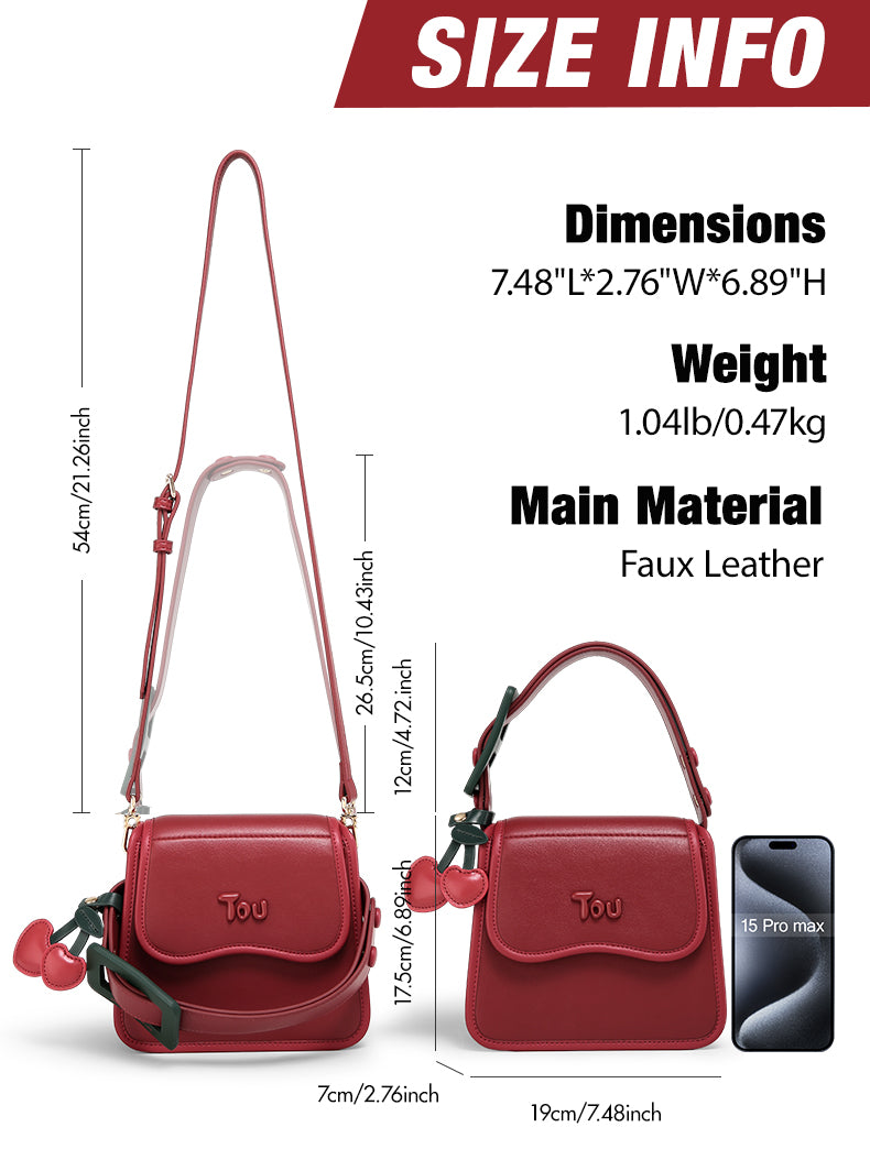 TOUTOU Red Cherry - Accent Shoulder Bag: Sweet & Stylish Design