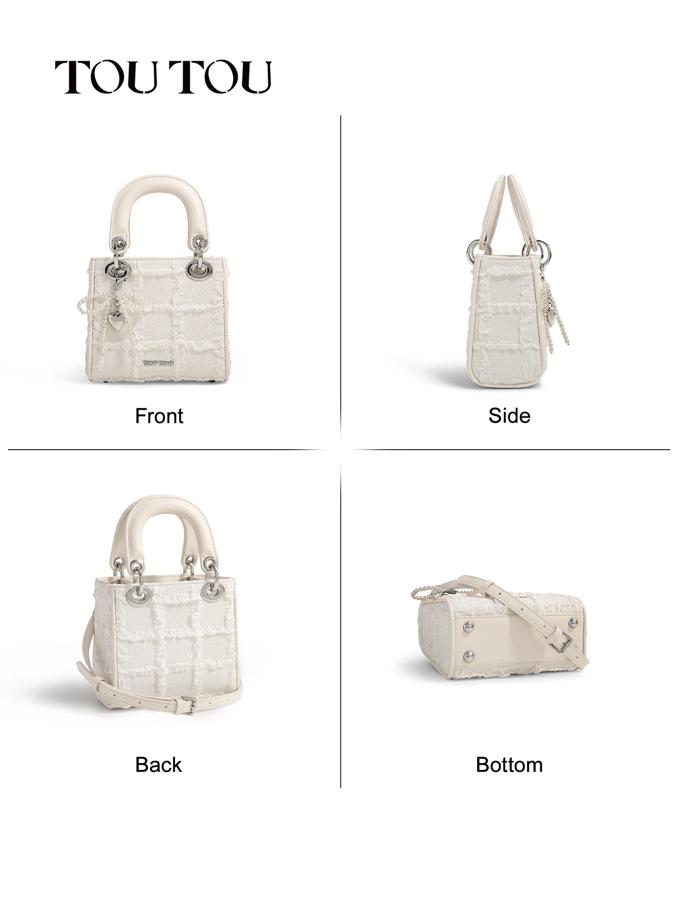 TOUTOU Textured Pearl - Decor Mini Handbag: Elegant & Dainty
