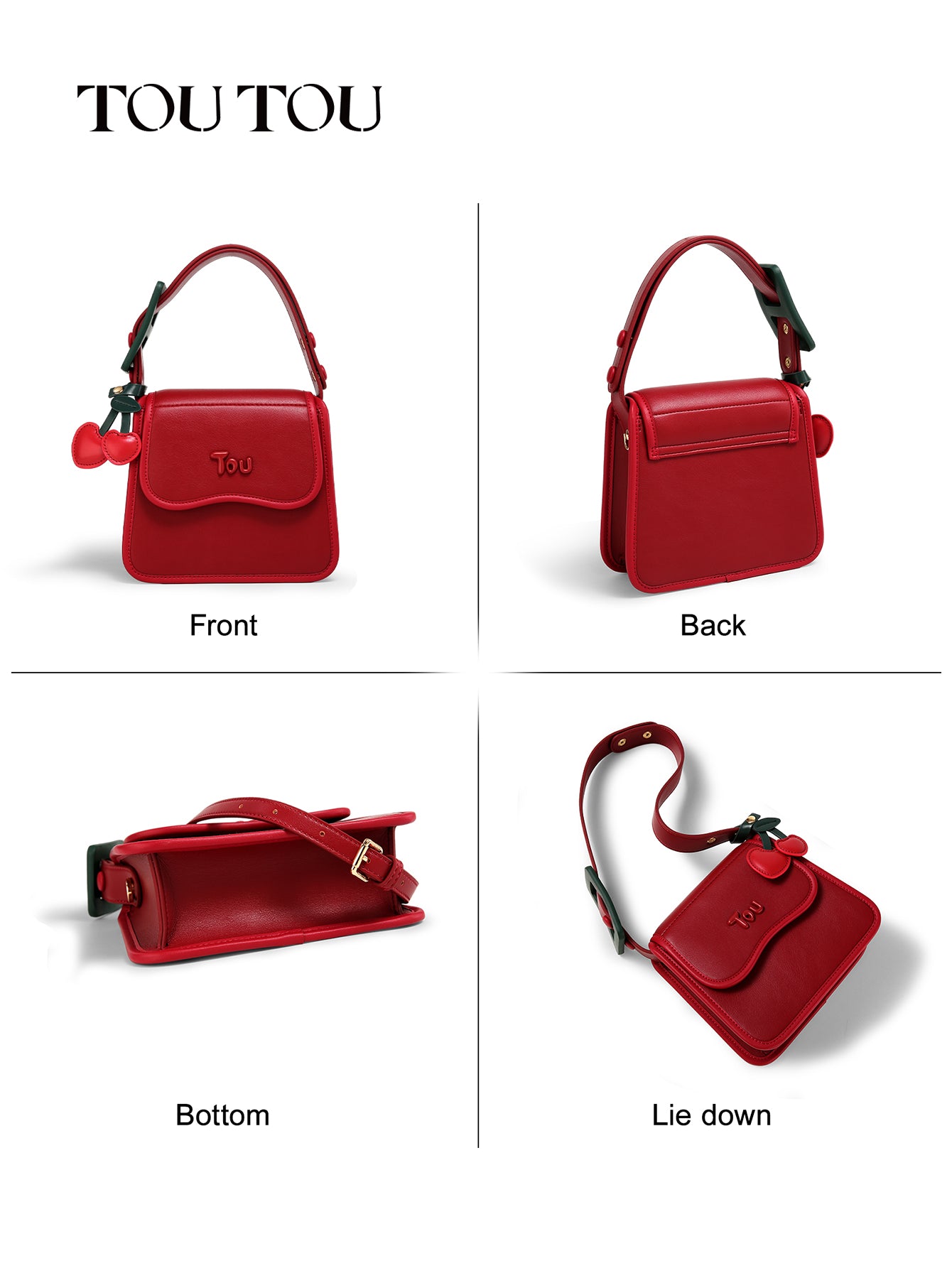 TOUTOU Red Cherry - Accent Shoulder Bag: Sweet & Stylish Design