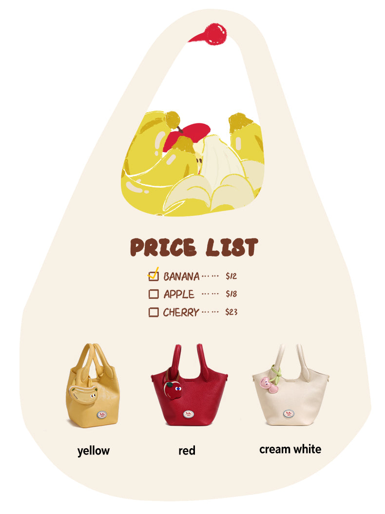 TOUTOU Cute Fruit - Themed Handbag: Playful Design with Adjustable Shoulder Strap