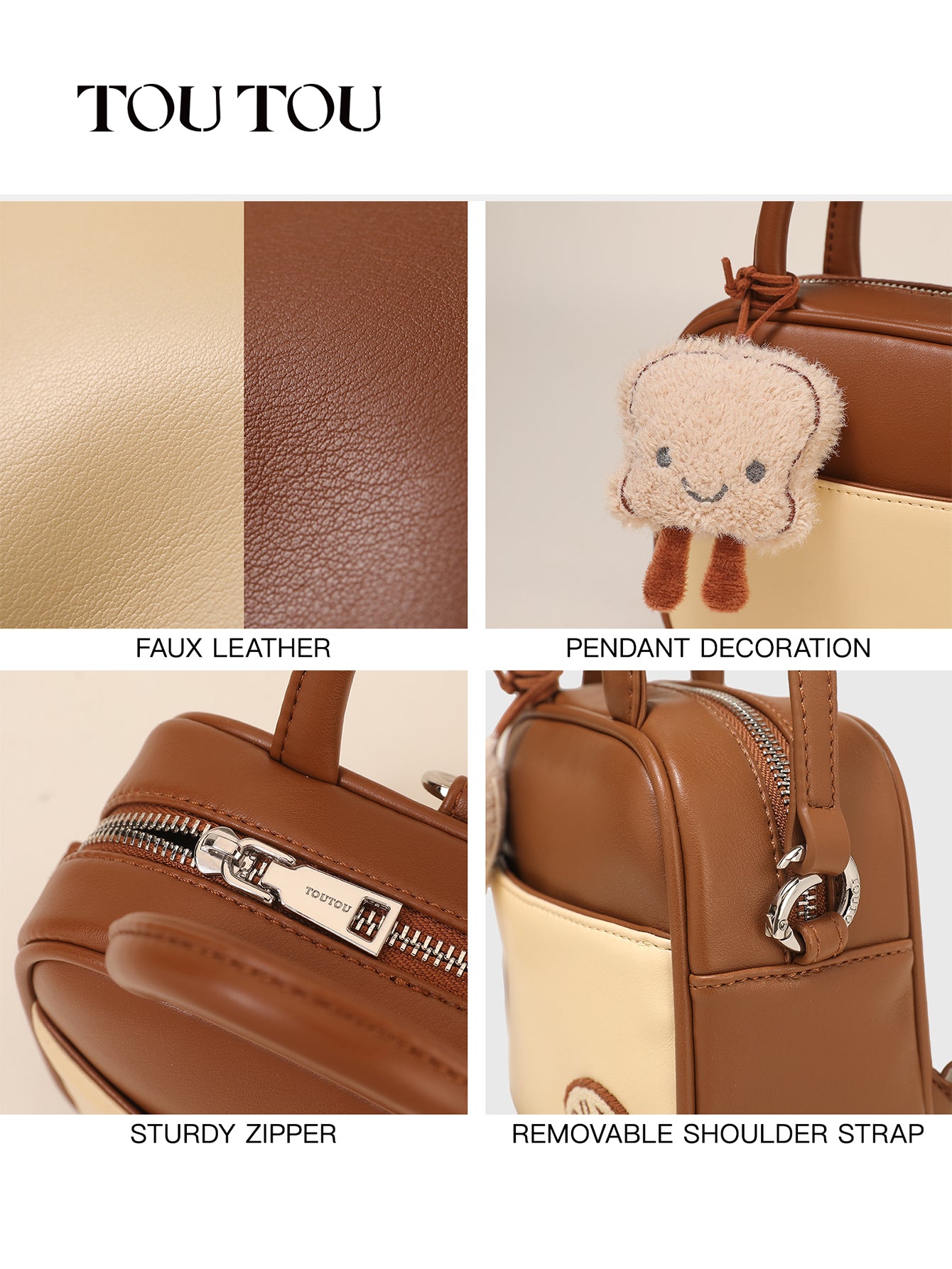 TOUTOU Toast - Themed Mini HandBag: A Slice of Cuteness for Your Daily Look