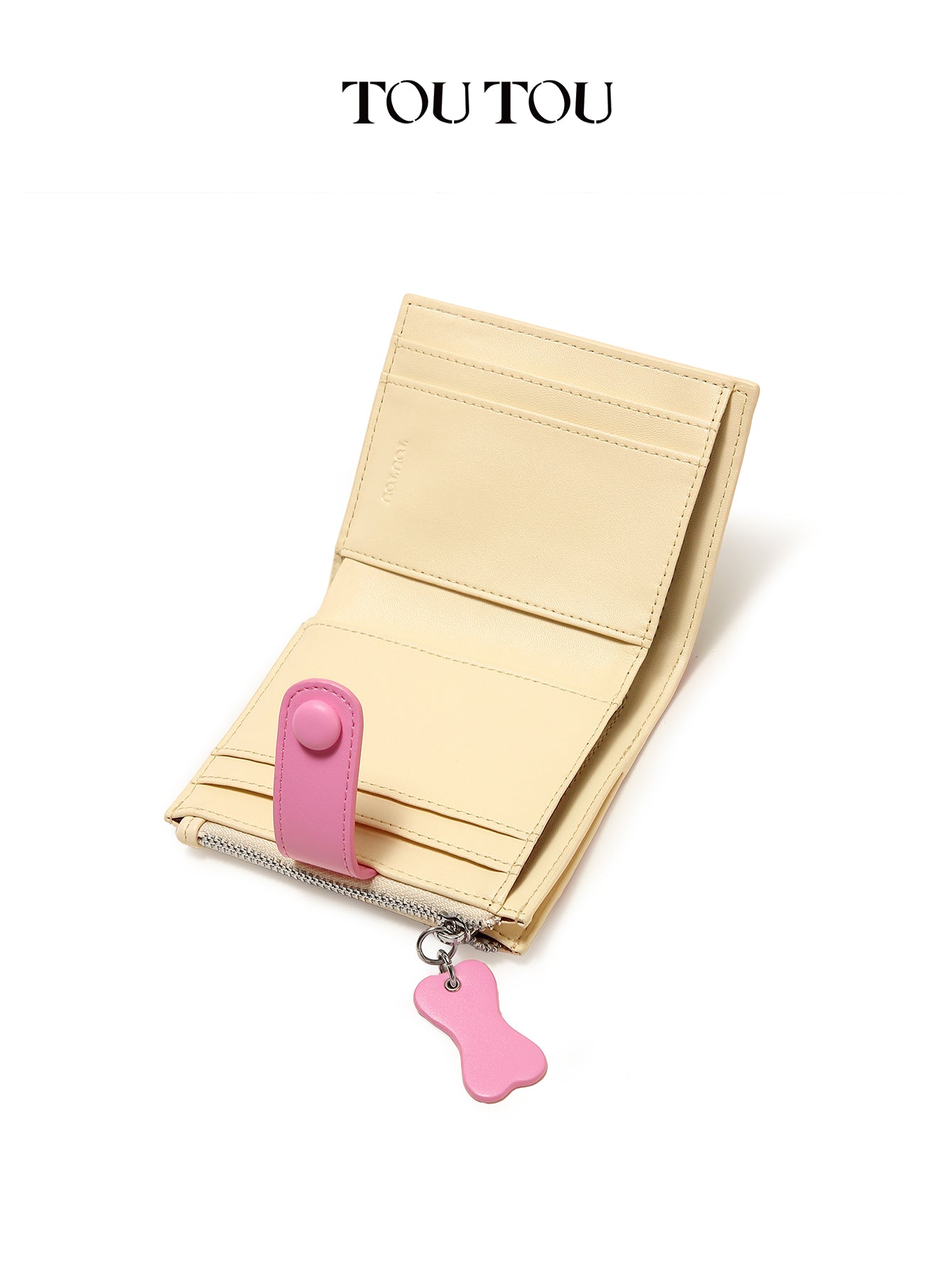 TOUTOU Cartoon Puppy Short Wallet: Cute Embroidery & Compact Design
