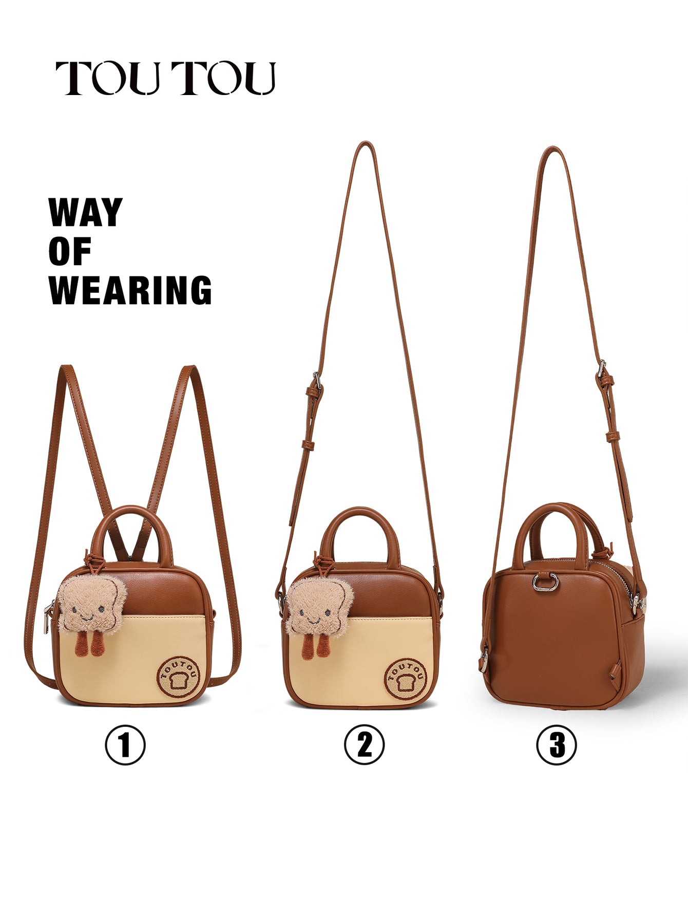 TOUTOU Toast - Themed Mini HandBag: A Slice of Cuteness for Your Daily Look