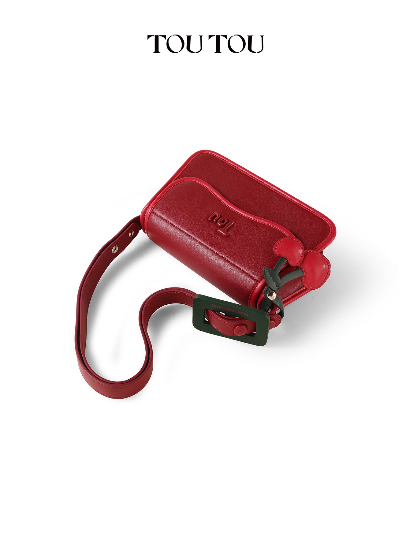 TOUTOU Red Cherry Decor Shoulder Bag: Chic & Playful Design