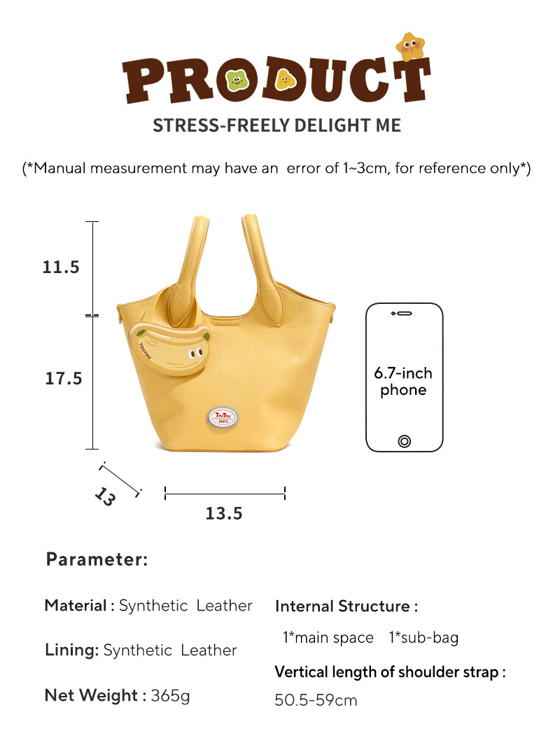 TOUTOU Cute Fruit - Themed Handbag: Playful Design with Adjustable Shoulder Strap