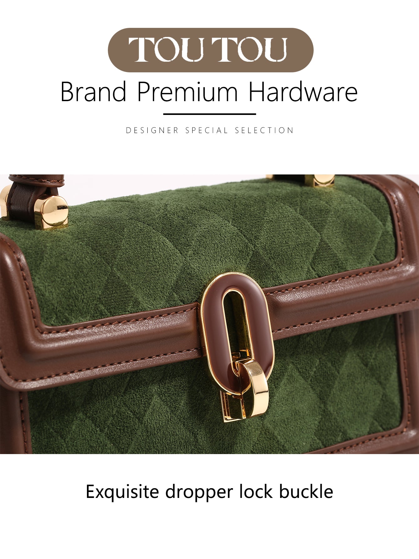 TOUTOU Suede - Paneled Top - Handbag: Retro - Chic Elegance