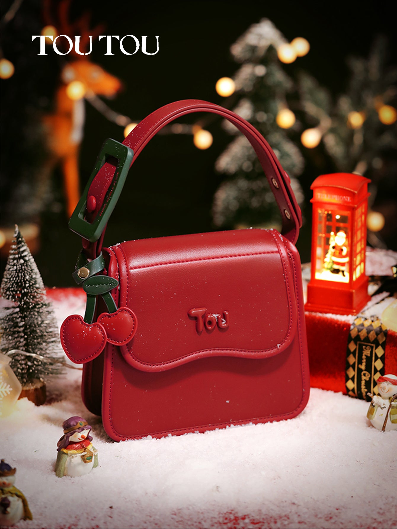 TOUTOU Red Cherry - Accent Shoulder Bag: Sweet & Stylish Design
