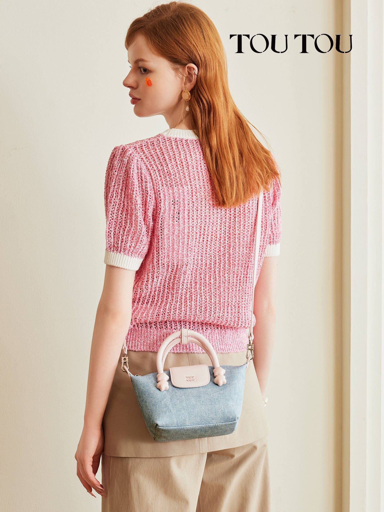 TOUTOU Denim Crossbody Bag: Sweet & Compact