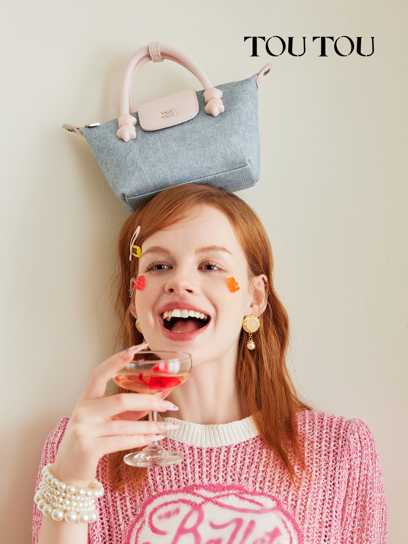 TOUTOU Denim Crossbody Bag: Sweet & Compact