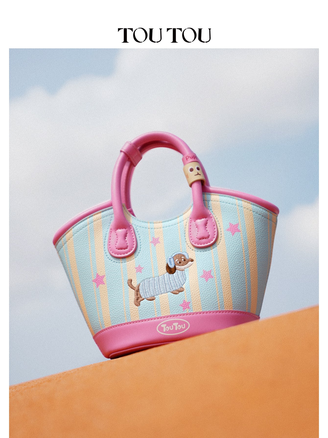 TOUTOU Cartoon Puppy Printed Handbag: Playful Design & Multi - Carry
