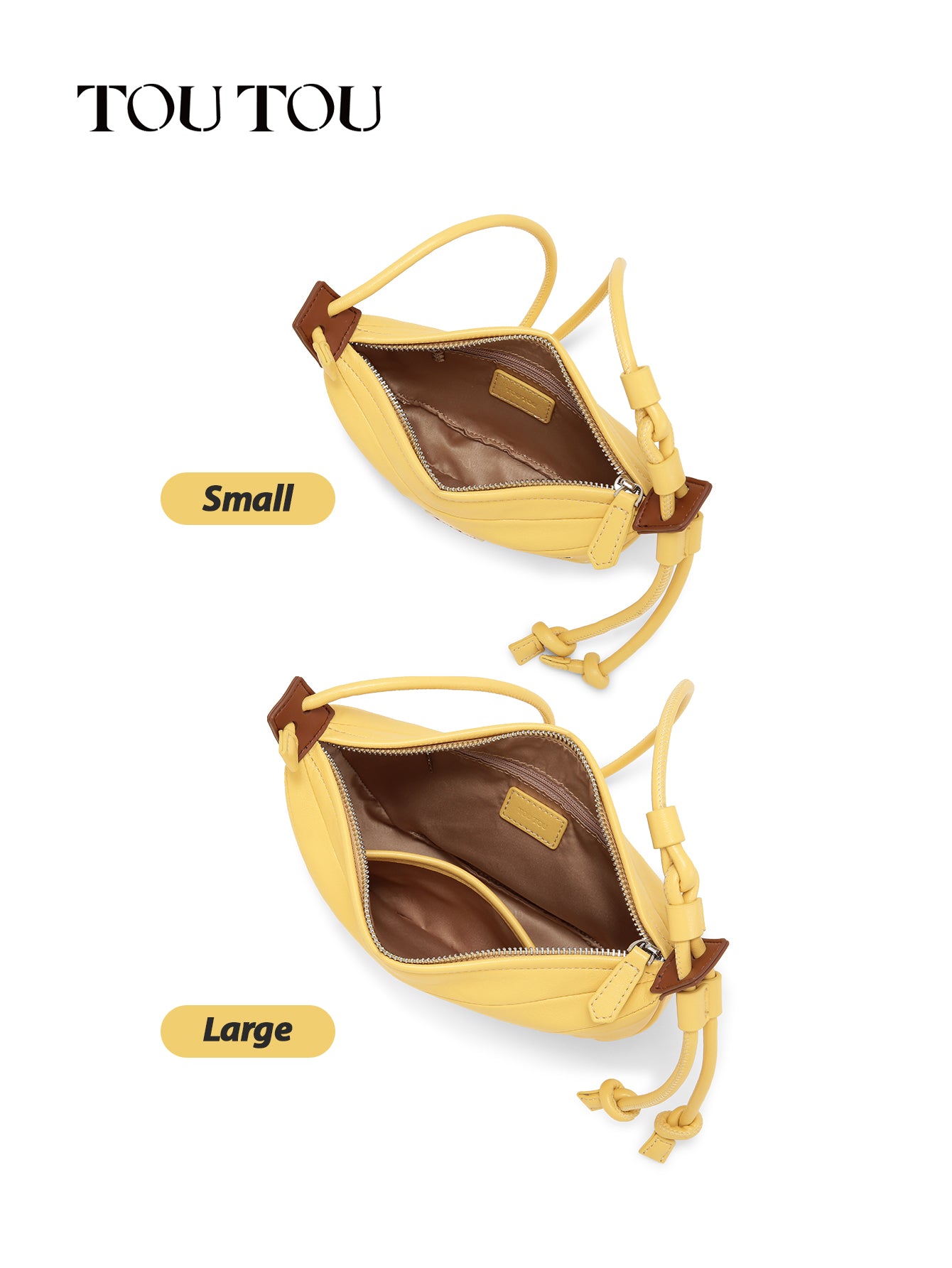 TOUTOU Banana - Shaped Crossbody Bag: Cute Yellow Design with Adjustable Strap