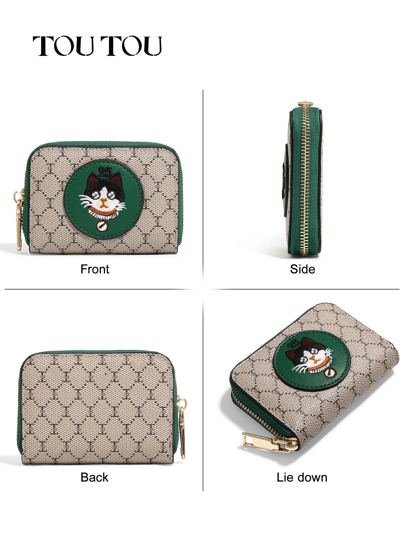 TOUTOU Cat - Embroidered wallet: Compact & Stylish