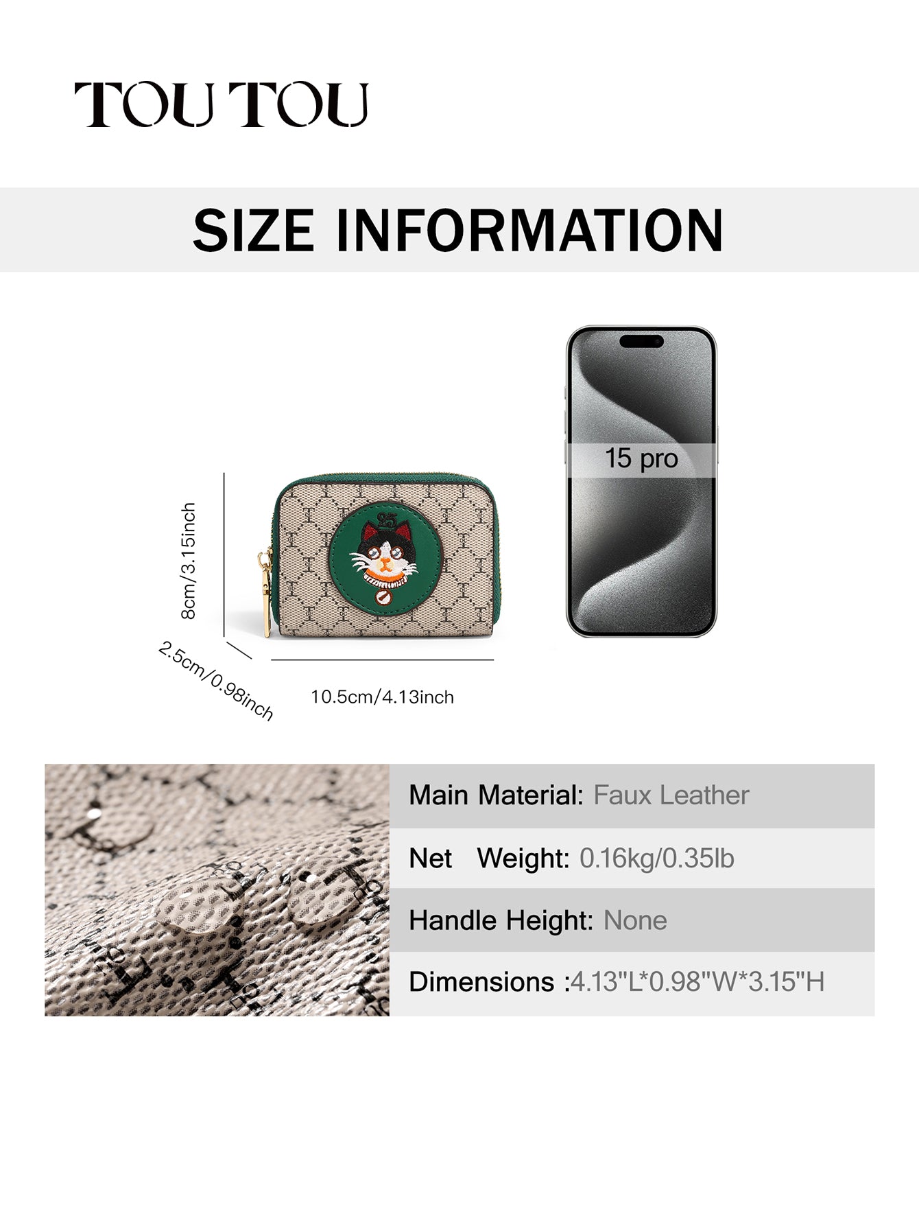 TOUTOU Cat - Embroidered wallet: Compact & Stylish