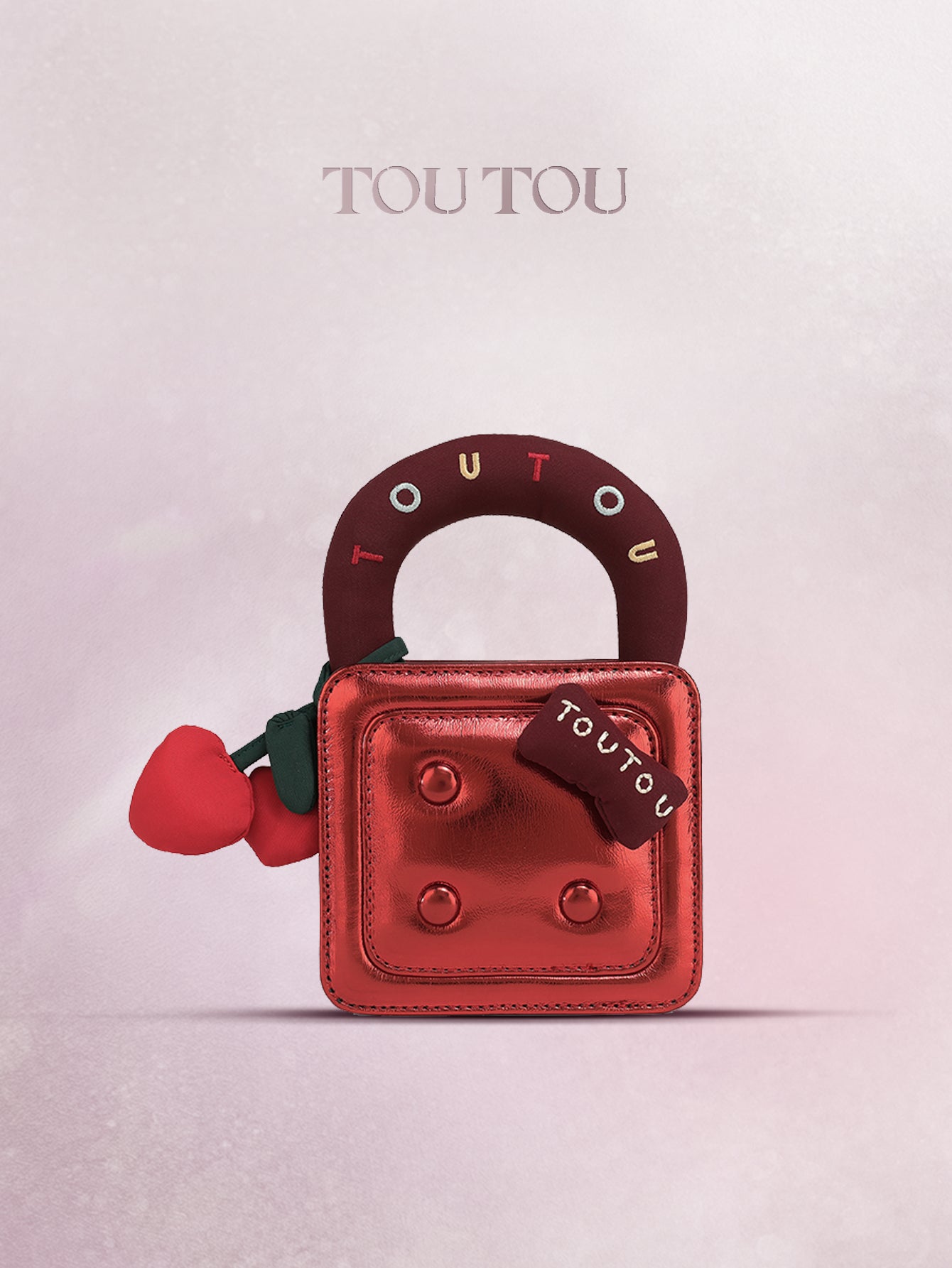 TOUTOU Cherry - Decor Metallic Mini Handbag: Cute & Stylish