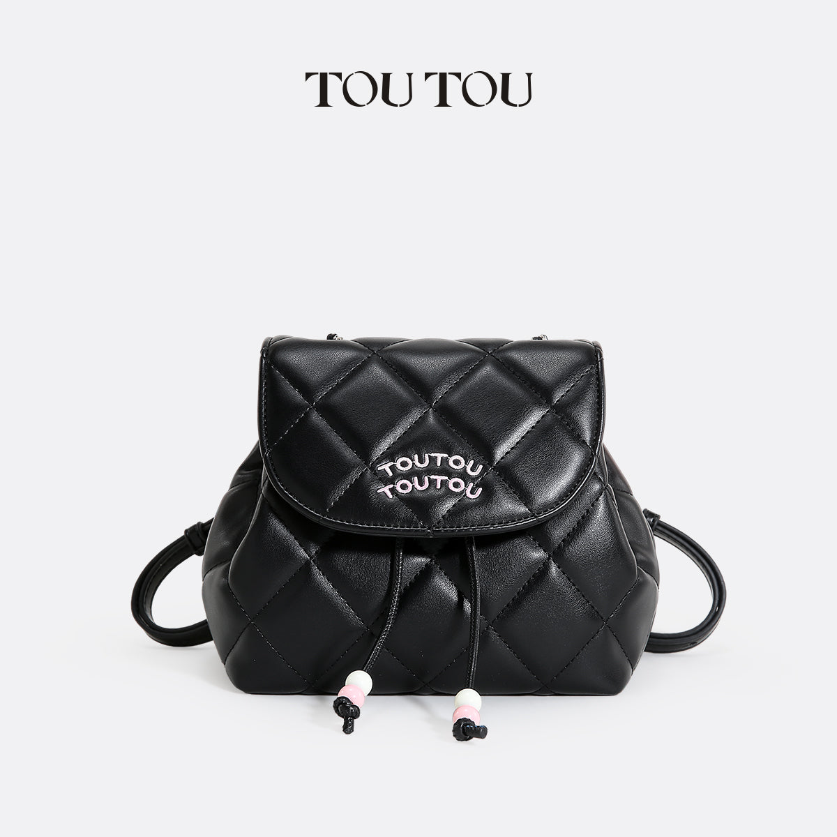 TOUTOU Quilted Mini Convertible Backpack - Faux Leather Bag with Chain Strap 40866