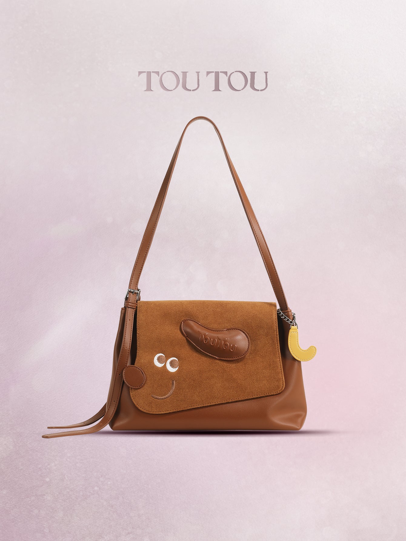 TOUTOU Cute Puppy Crossbody Bag for Women - Adjustable Strap, Microfiber Leather & Suede Shoulder Bag