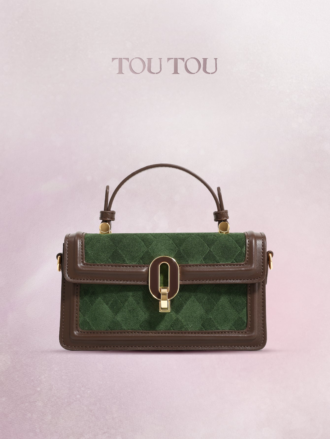 TOUTOU Suede - Paneled Top - Handbag: Retro - Chic Elegance