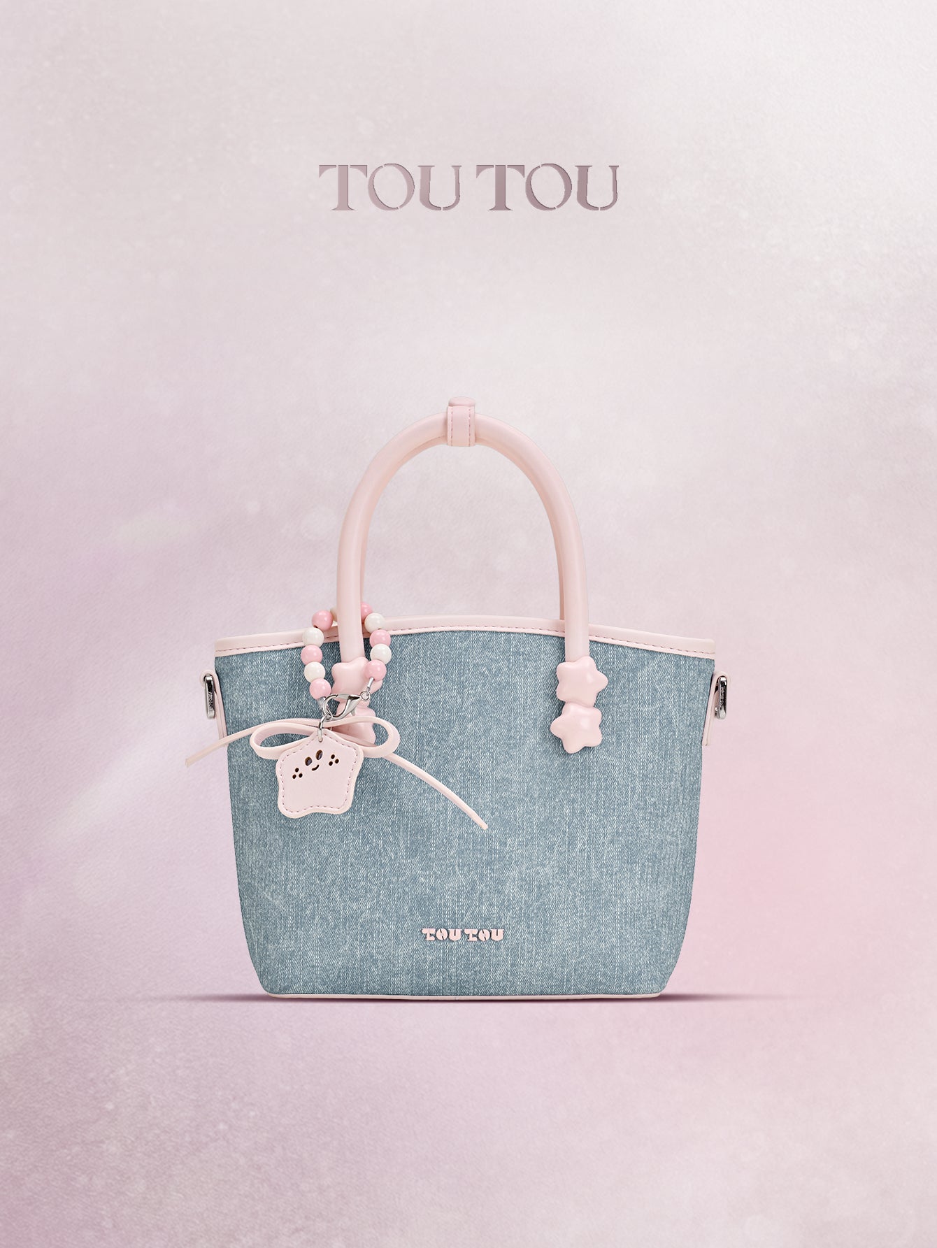 TOUTOU Denim & Pink Tote Bag: Your Sweet, Stylish Sidekick