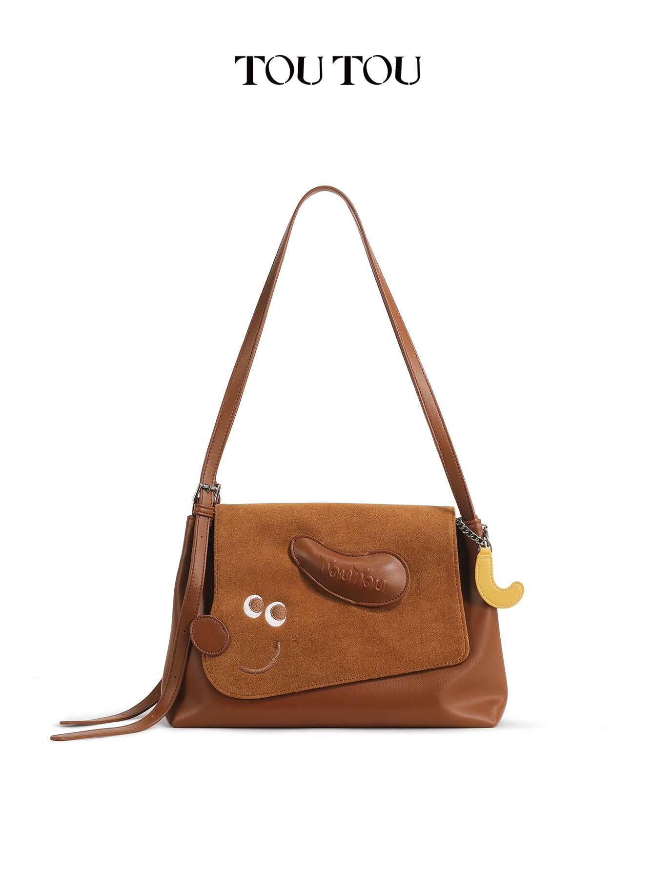 TOUTOU Cute Puppy Crossbody Bag for Women - Adjustable Strap, Microfiber Leather & Suede Shoulder Bag
