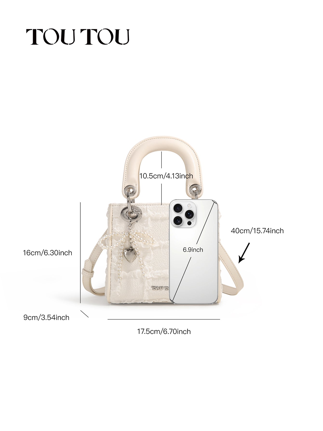 TOUTOU Textured Pearl - Decor Mini Handbag: Elegant & Dainty