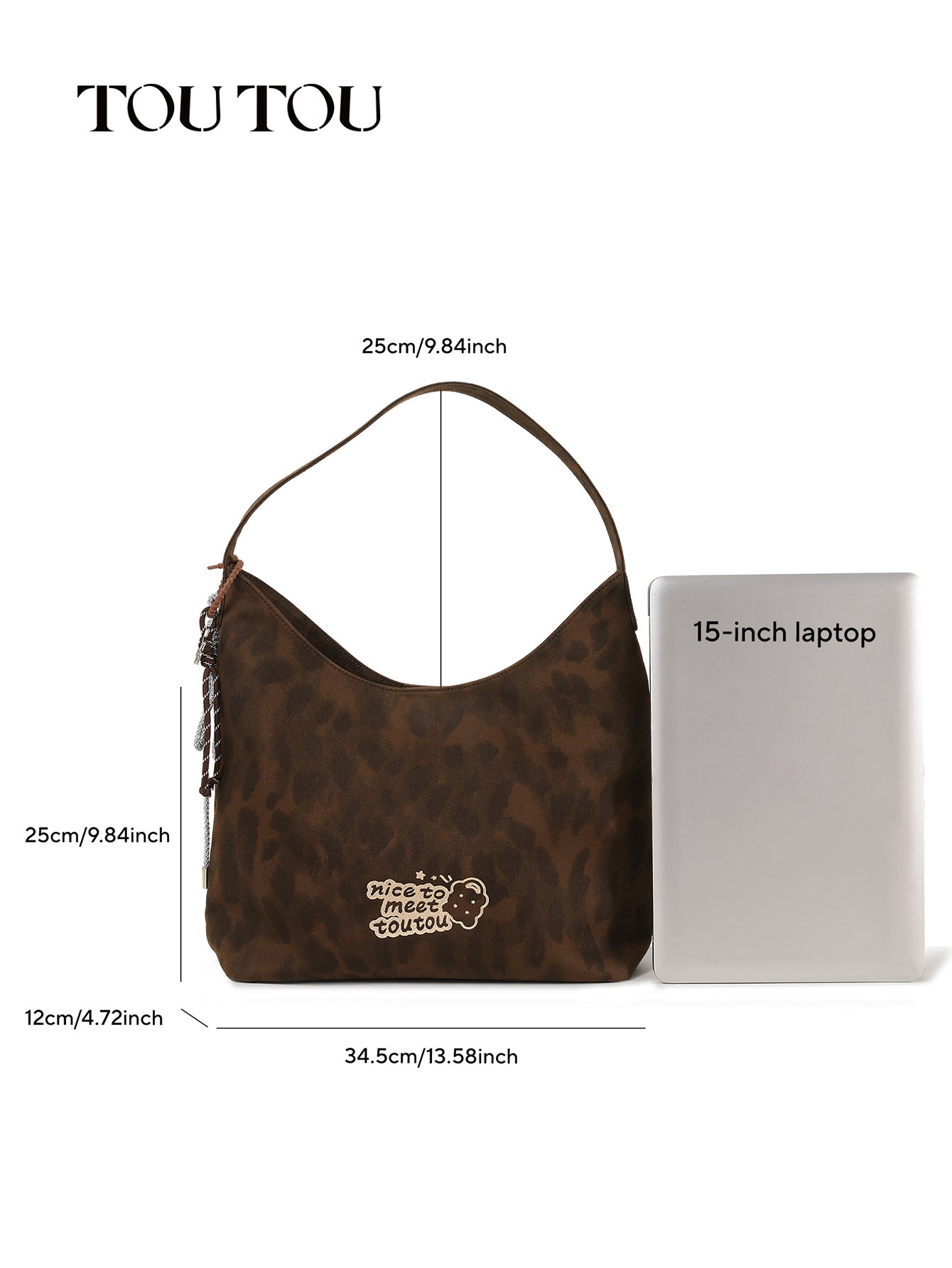 TOUTOU Leopard Print Hobo Bag: Casual Style with Fun Details