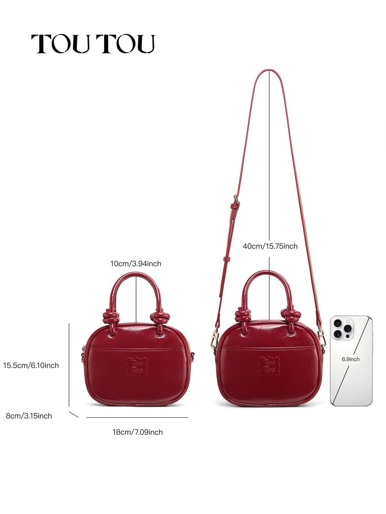 TOUTOU Patent Leather Mini Bag: Elegant & Compact for Daily Chic
