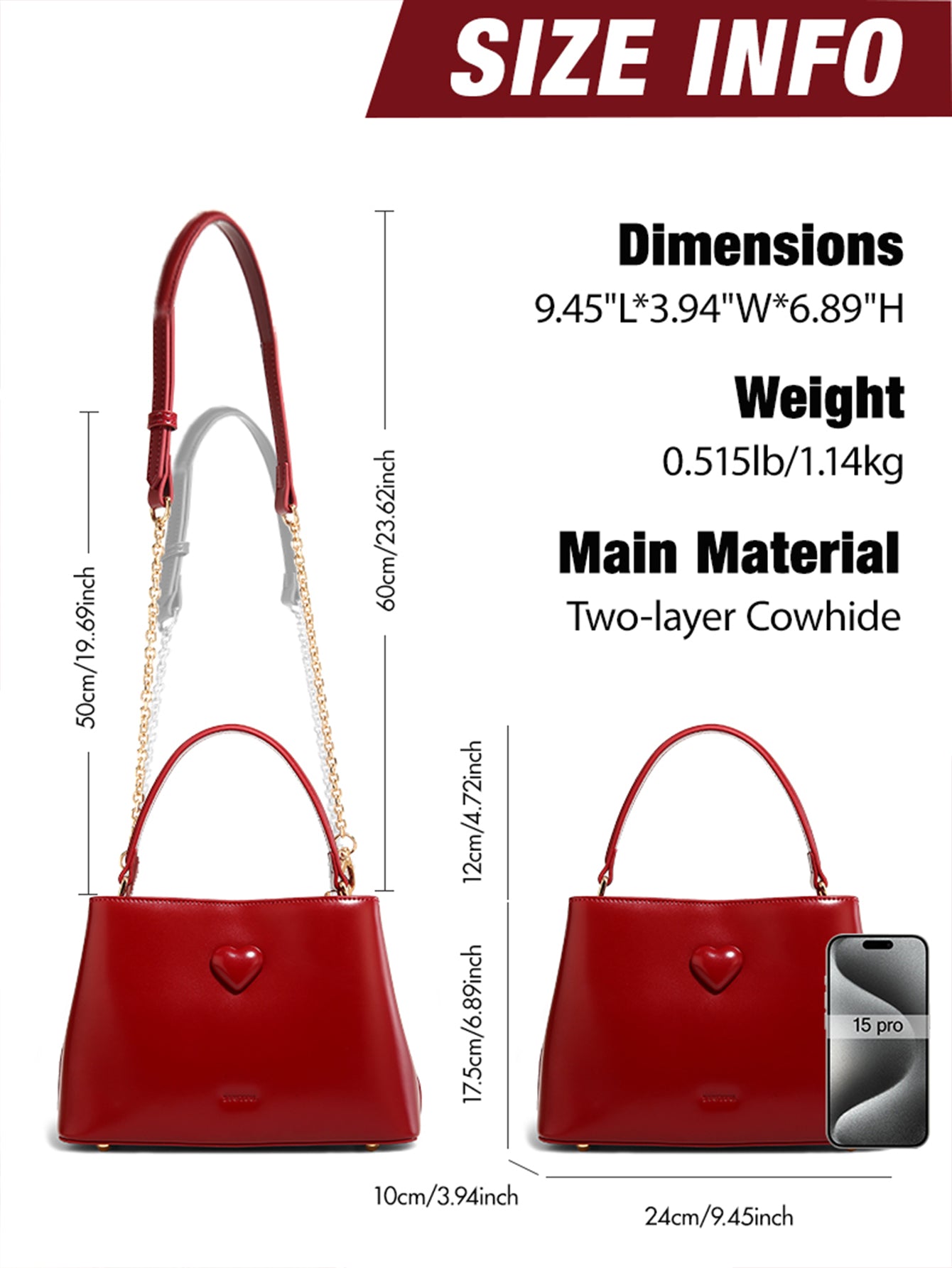 TOUTOU Red Heart - Accent Handbag: Elegant Design with Scarf Detail