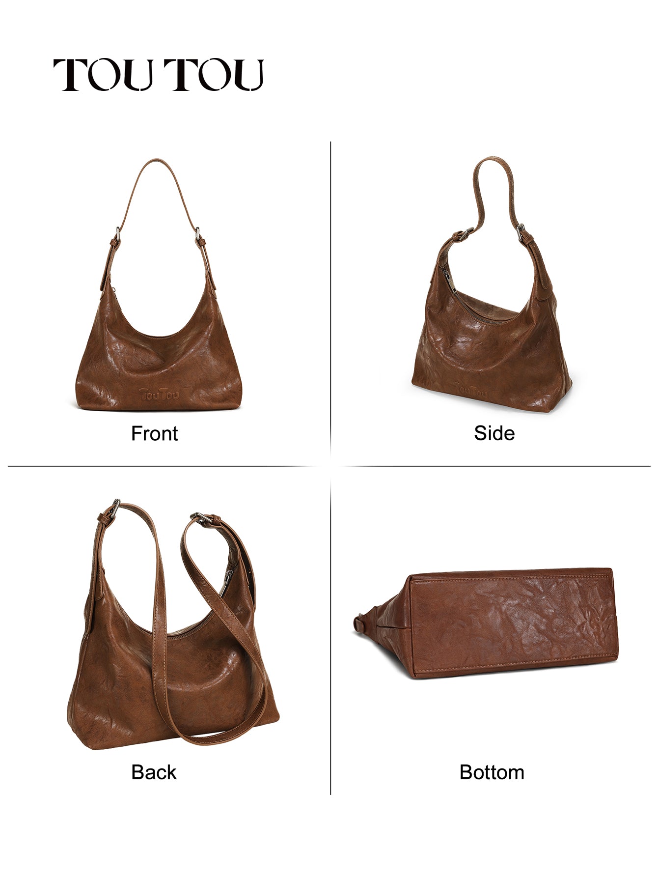 TOUTOU Retro Hobo Bag: Timeless Style for Everyday