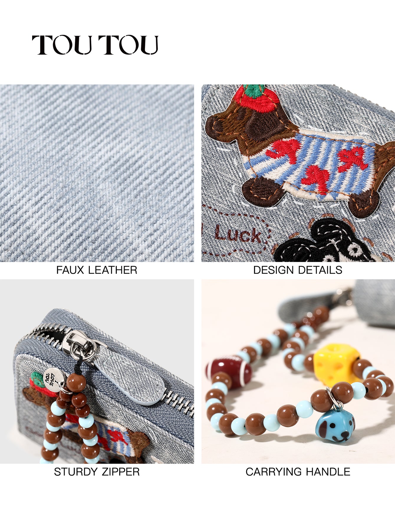 TOUTOU Denim Dog - Themed Wallet: A Fun &amp; Functional Accessory