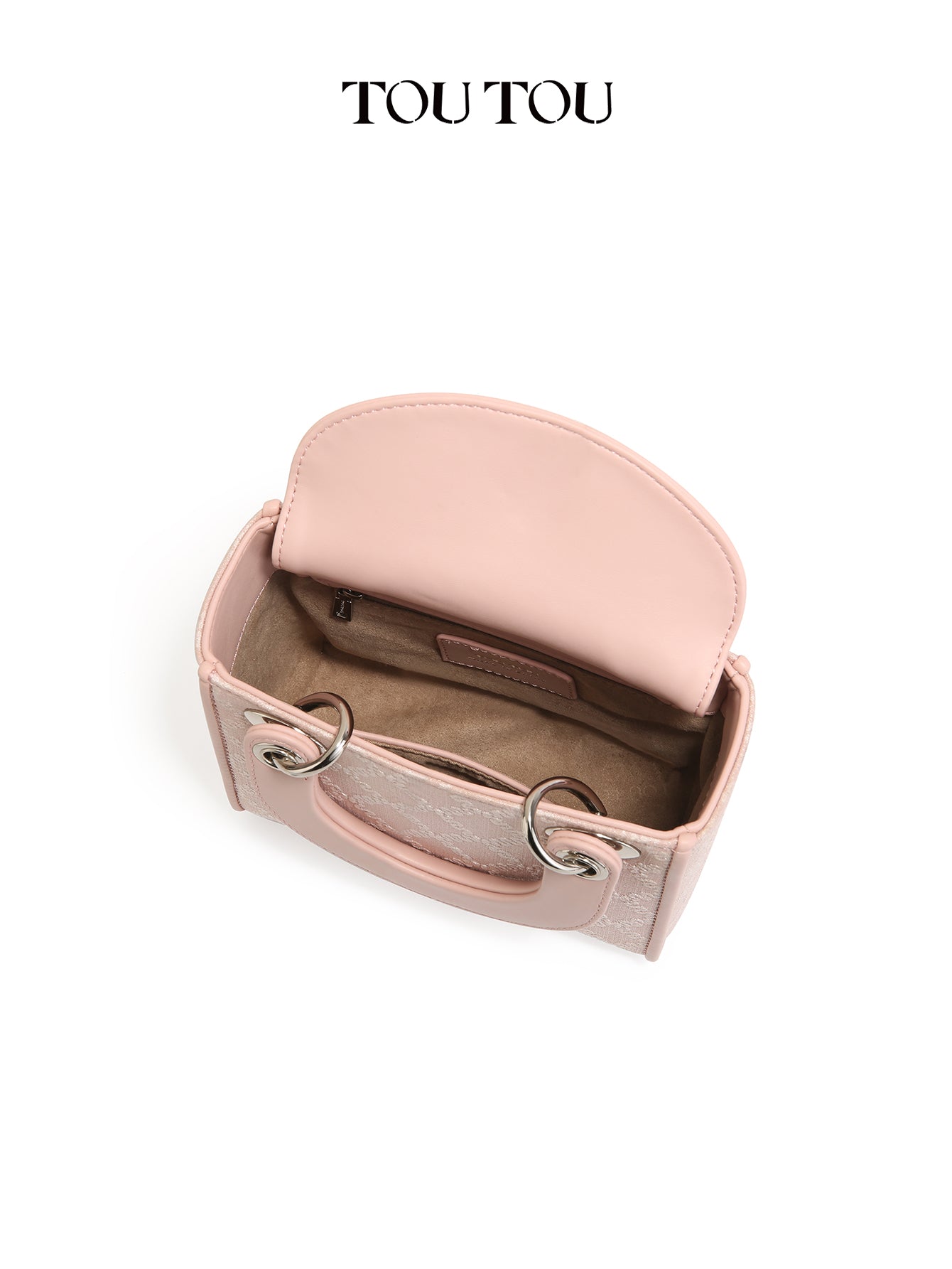 TOUTOU Embroidered Mini Handbag Bag: Bow & Pearl Charm, 3 - Color Options