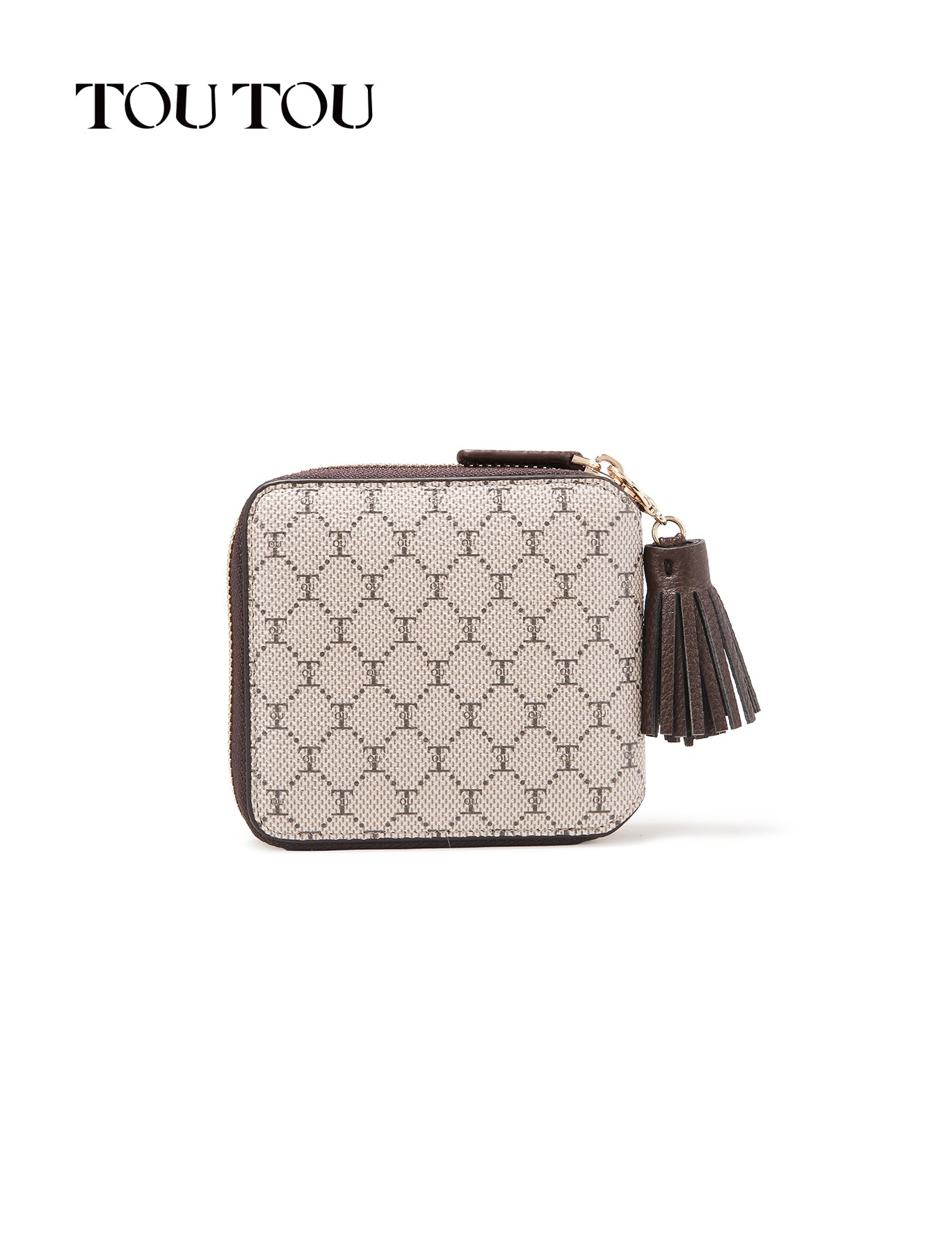 TOUTOU Cat - Embroidered Square Wallet: Vintage Charm