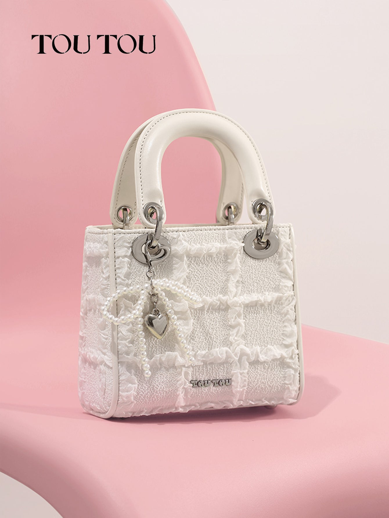 TOUTOU Textured Pearl - Decor Mini Handbag: Elegant & Dainty