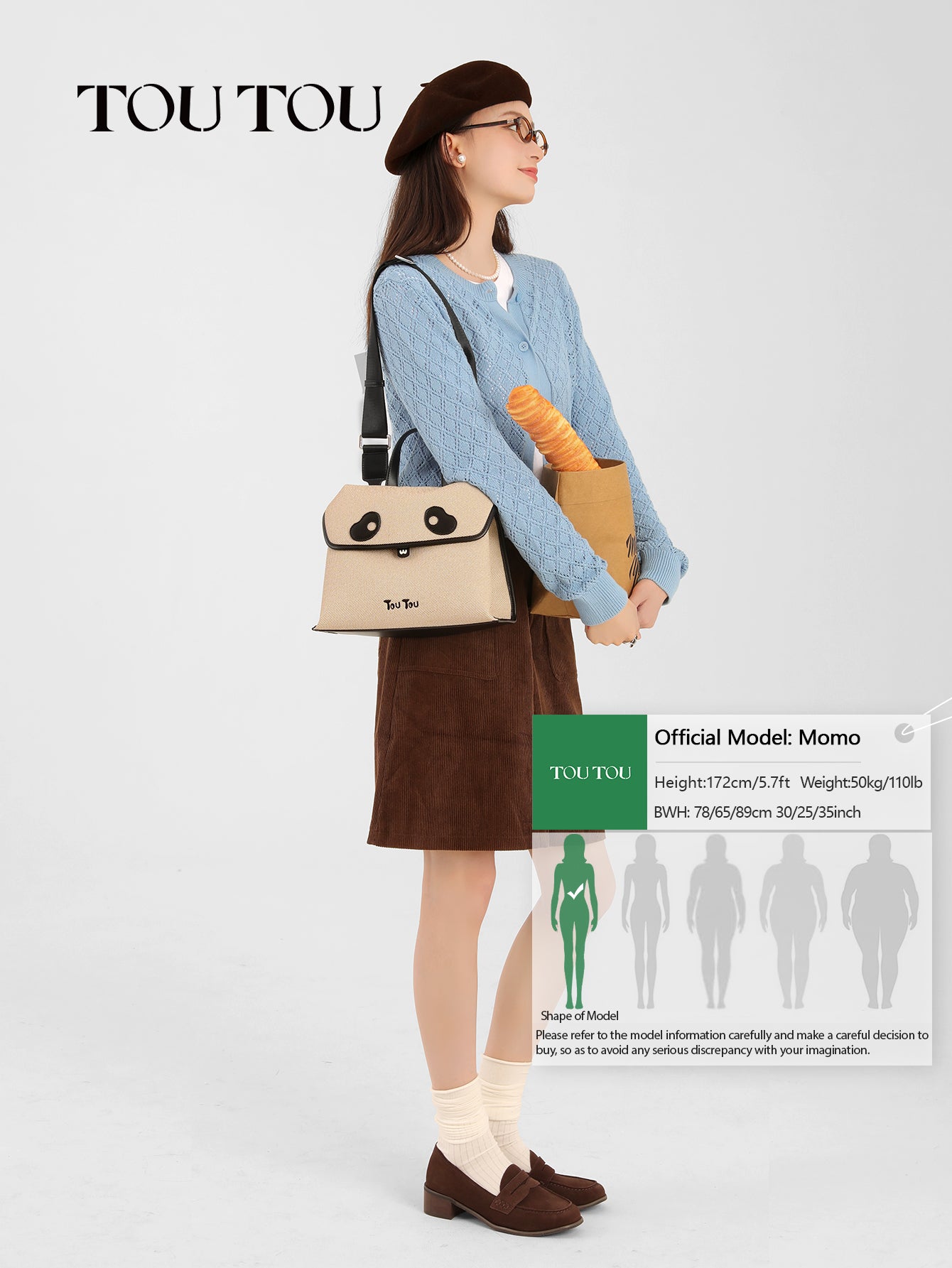 TOUTOU Panda - Print Multi - Way Backpack: Cute & Versatile