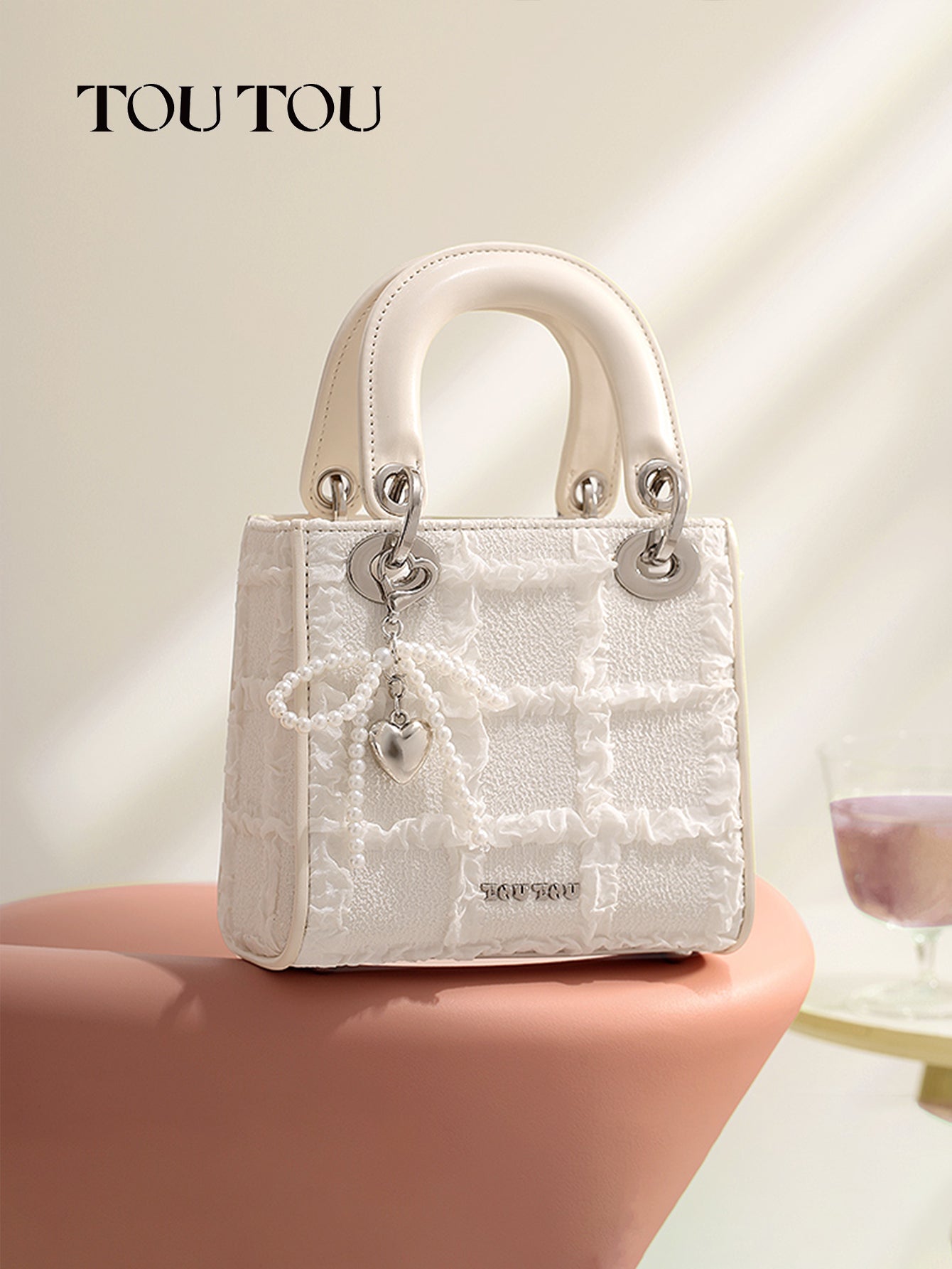 TOUTOU Textured Pearl - Decor Mini Handbag: Elegant & Dainty