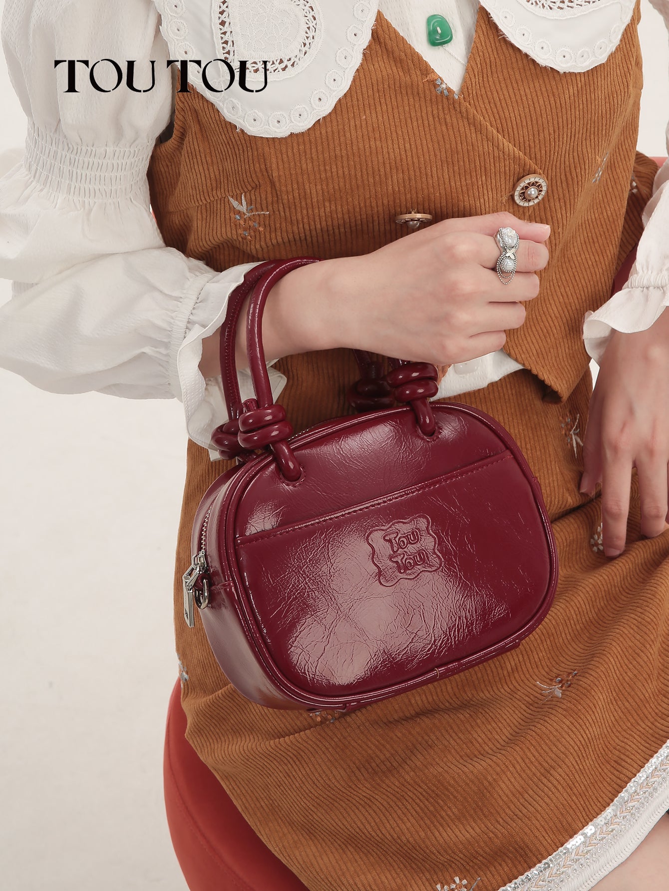 TOUTOU Patent Leather Mini Bag: Elegant & Compact for Daily Chic