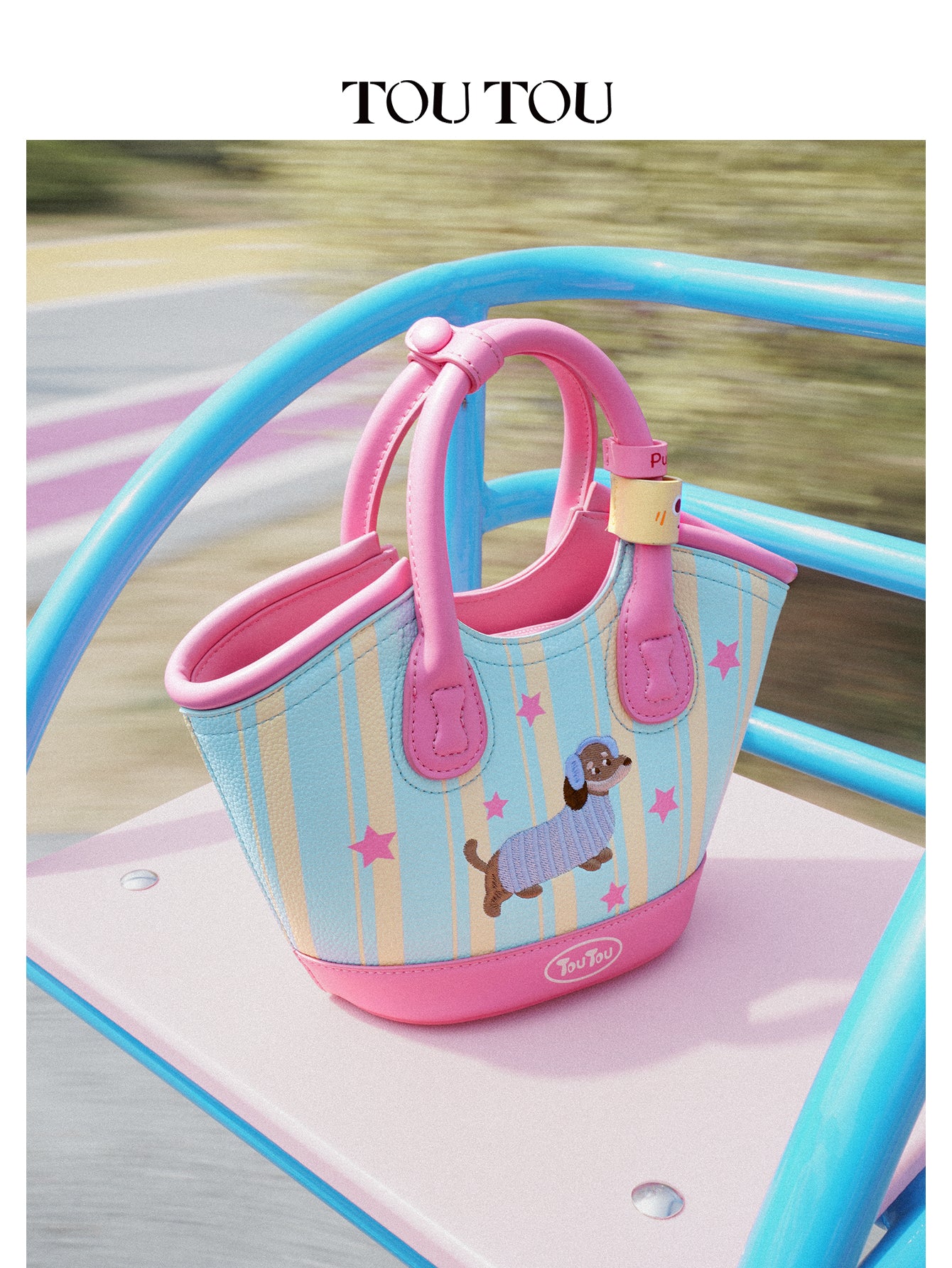 TOUTOU Cartoon Puppy Printed Handbag: Playful Design & Multi - Carry