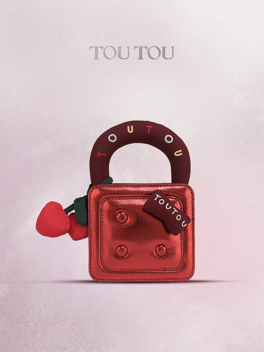 TOUTOU Cherry - Decor Metallic Mini Handbag: Cute & Stylish