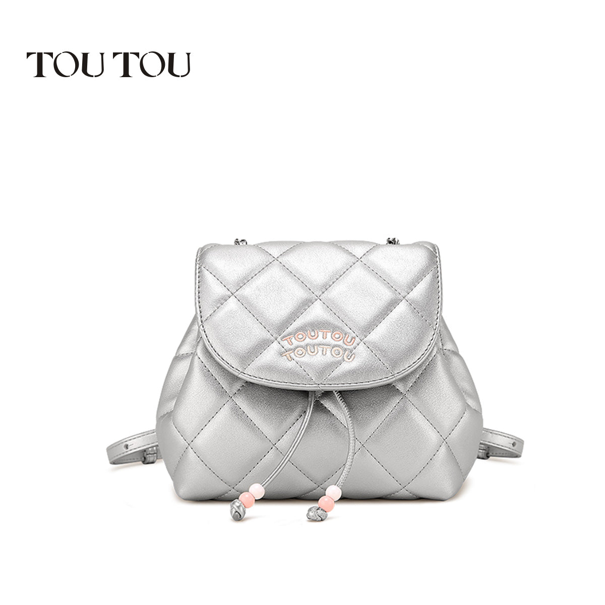 TOUTOU Quilted Mini Convertible Backpack - Faux Leather Bag with Chain Strap 40866
