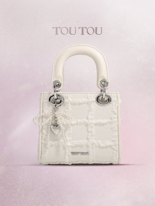 TOUTOU Textured Pearl - Decor Mini Handbag: Elegant & Dainty