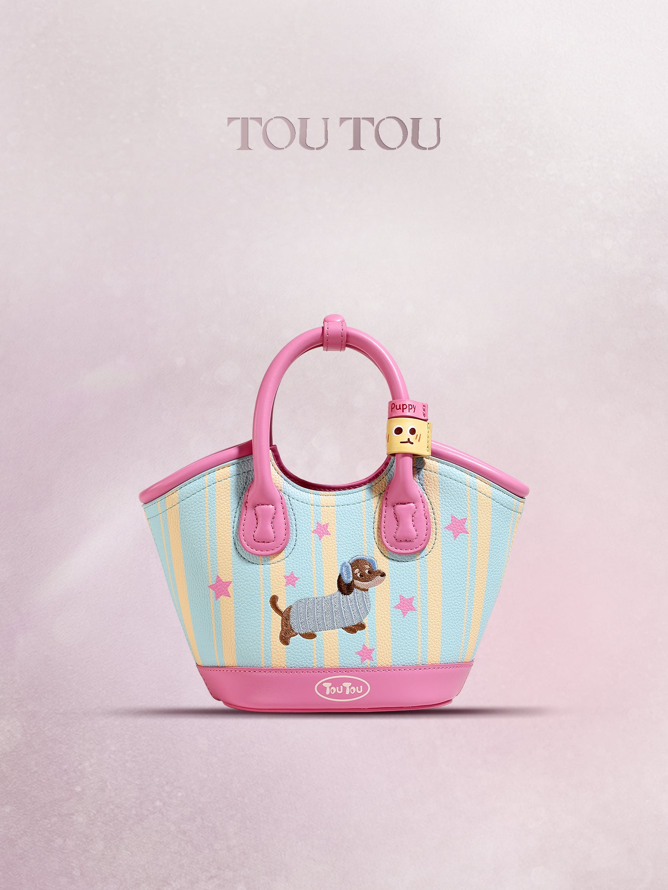 TOUTOU Cartoon Puppy Printed Handbag: Playful Design & Multi - Carry