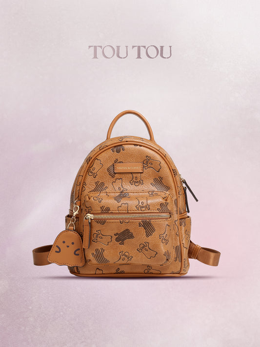TOUTOU Cartoon - Print Mini Backpack: Cute & Compact Daily Bag