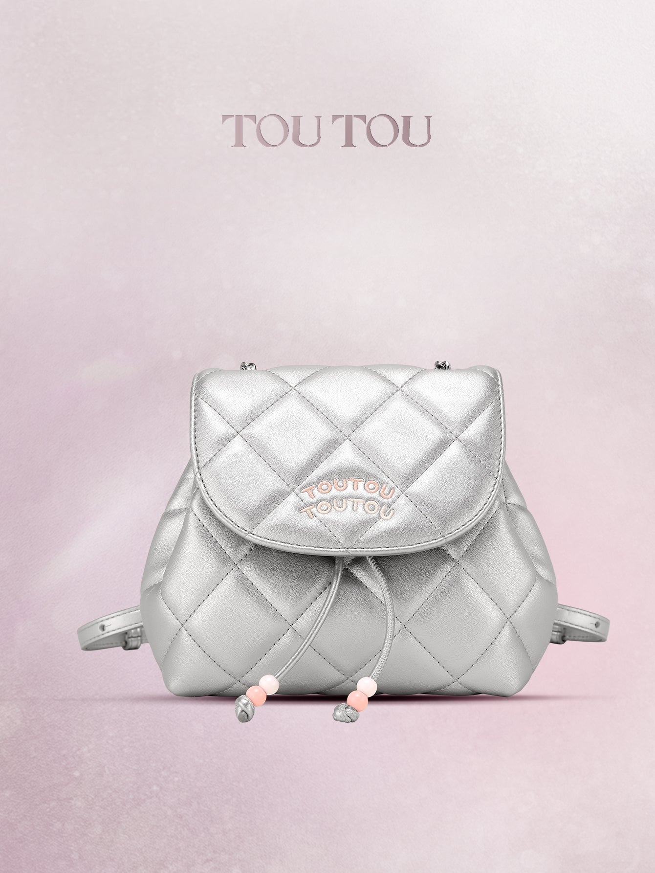 TOUTOU Quilted Mini Convertible Backpack - Faux Leather Bag with Chain Strap 40866